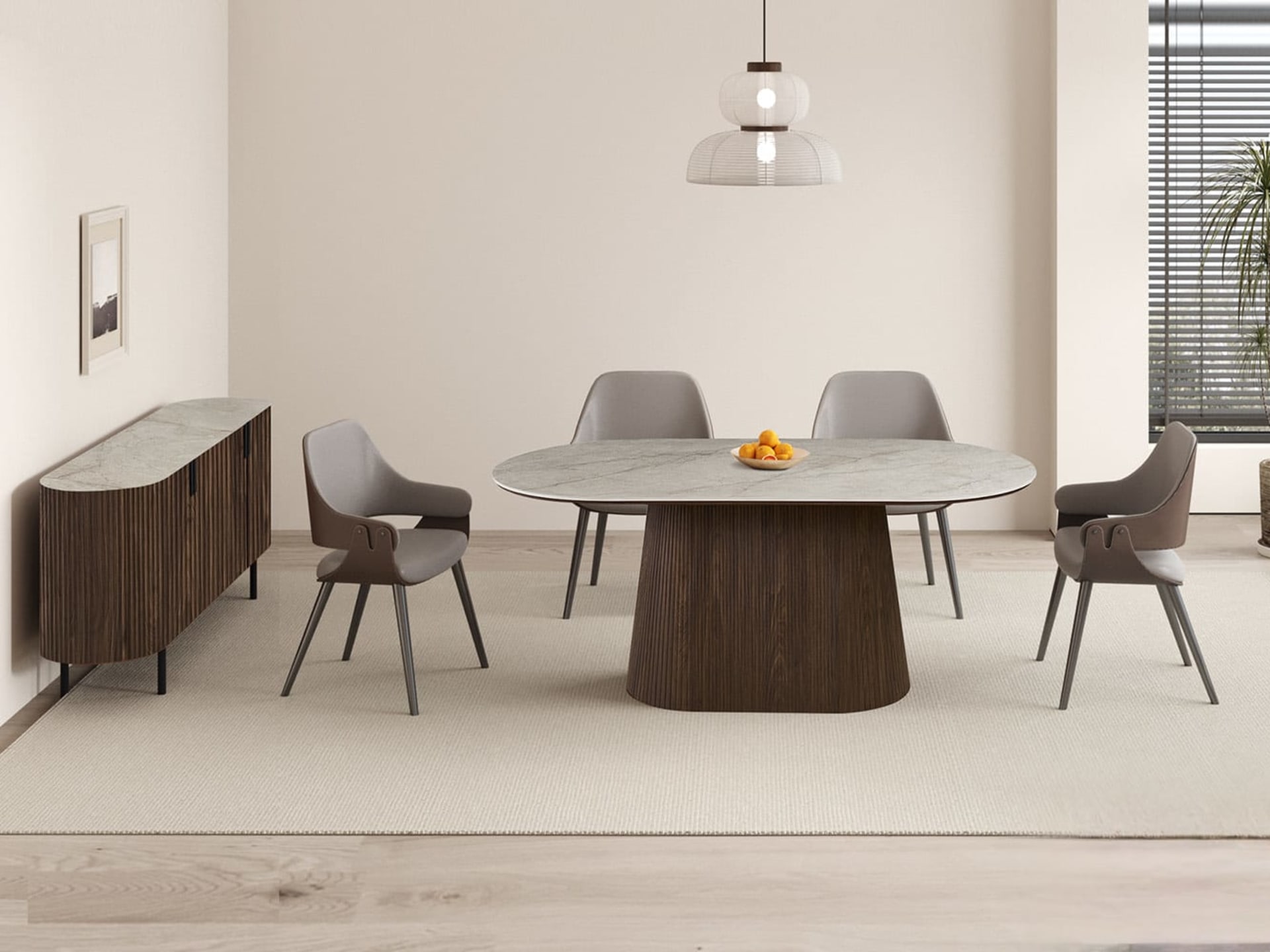 Tafel 'Vigo' 180 cm Ovaal Decor Donkere Eik Shakespear Beige — foto 2 van 5