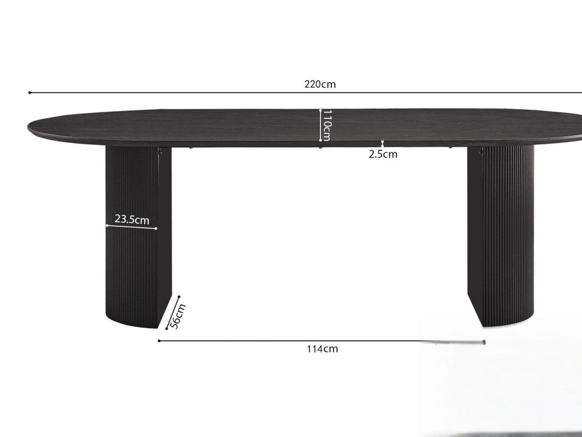 Tafel 'Lagos' 220 cm Ovaal Decor Donkerbruin — foto 5 van 5