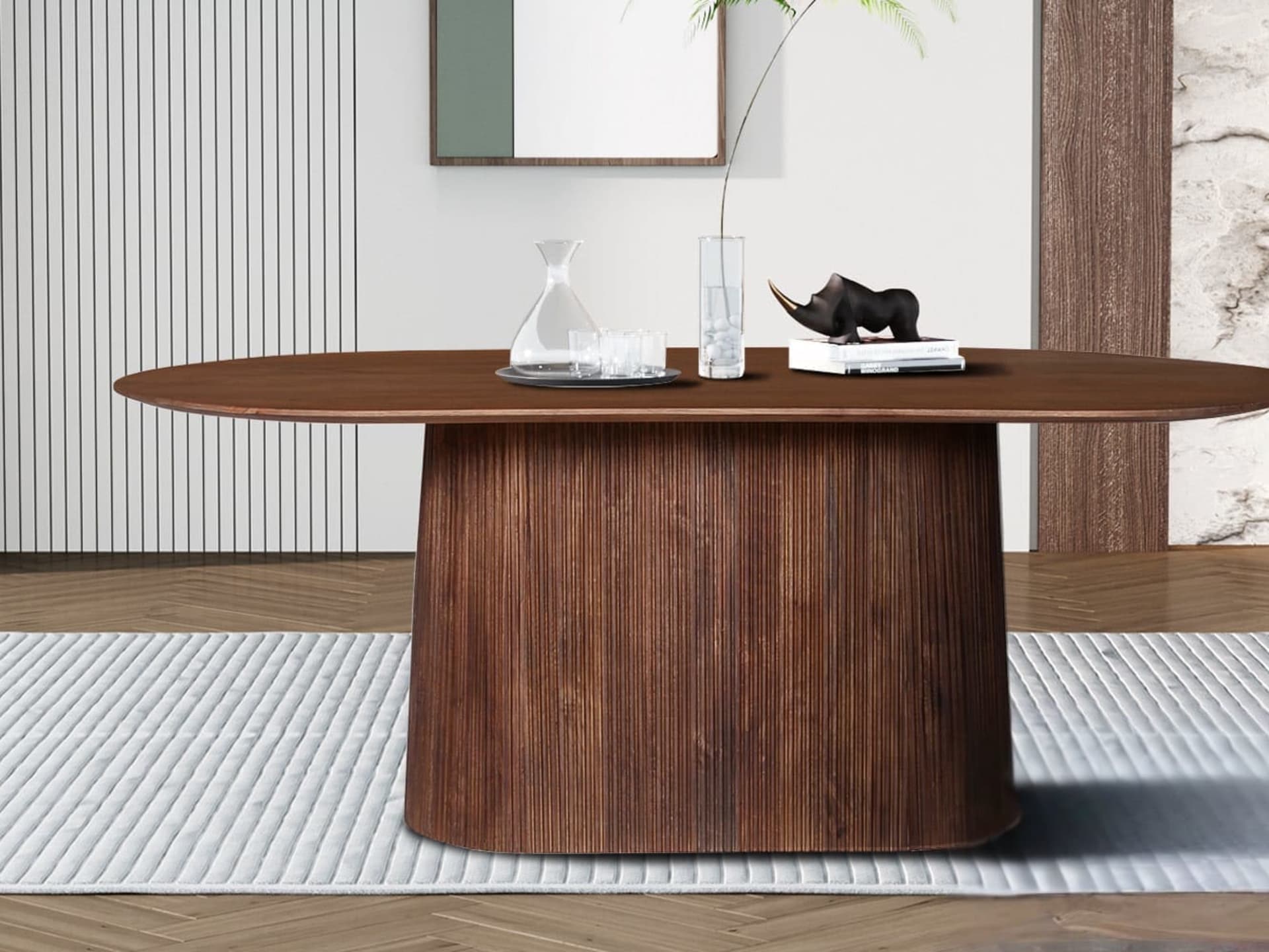 Tafel 'Miguel' 200 cm Ovaal Mango hout Lichtbruin — foto 2 van 4
