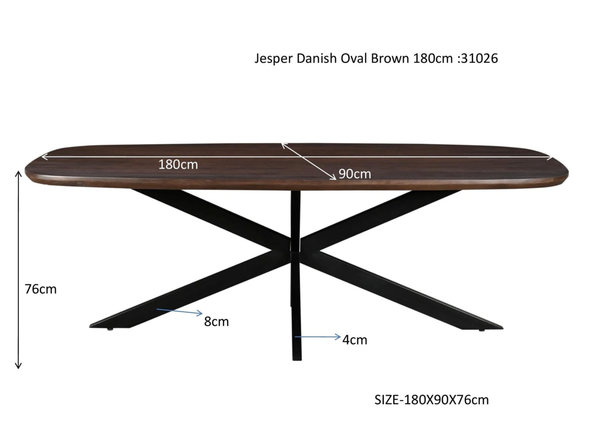 Jesper Danish Oval Brown 180 cm — foto 6 van 6