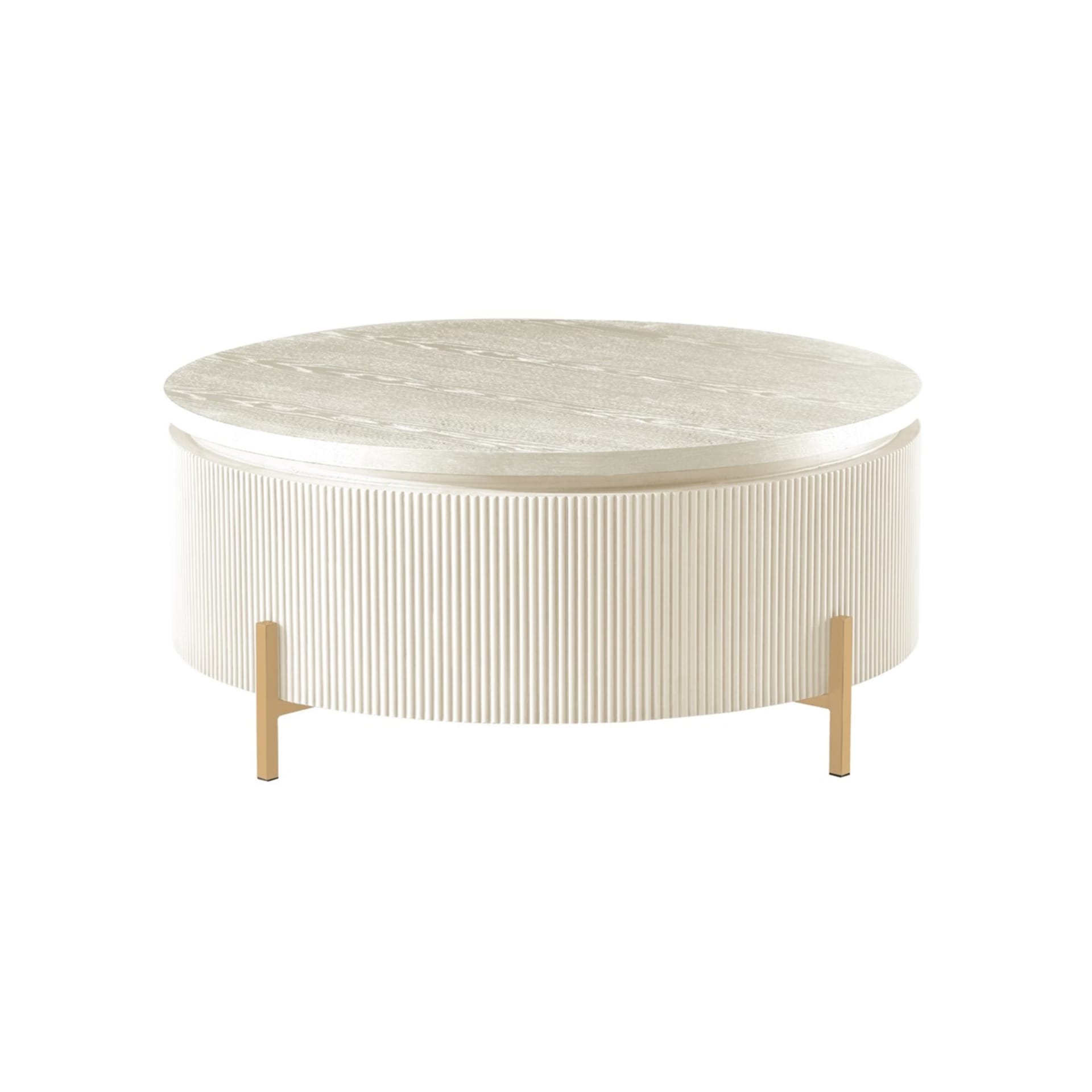 Foster Salontafel Ø 100 Crème Fineer
