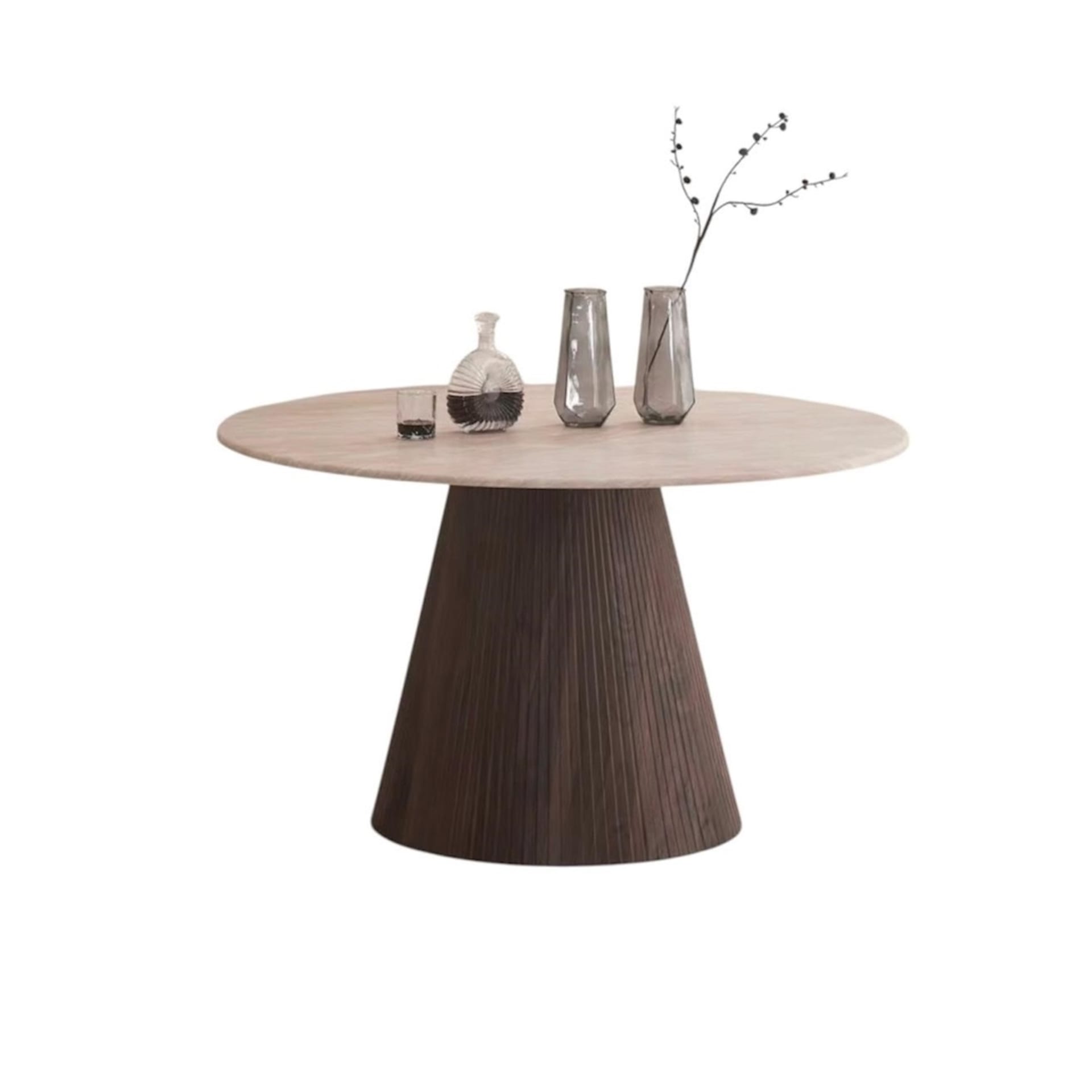 Kimberly Brown Eettafel Ø 130 Flintstone Marmer