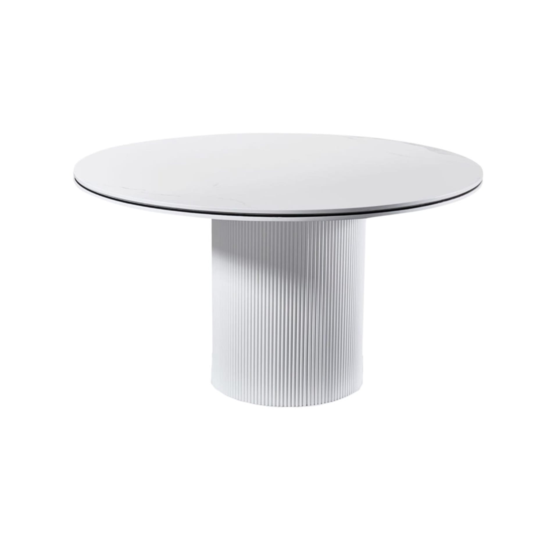Aqua eettafel rond Ø130 wit/zwart keramiek — foto 2 van 2