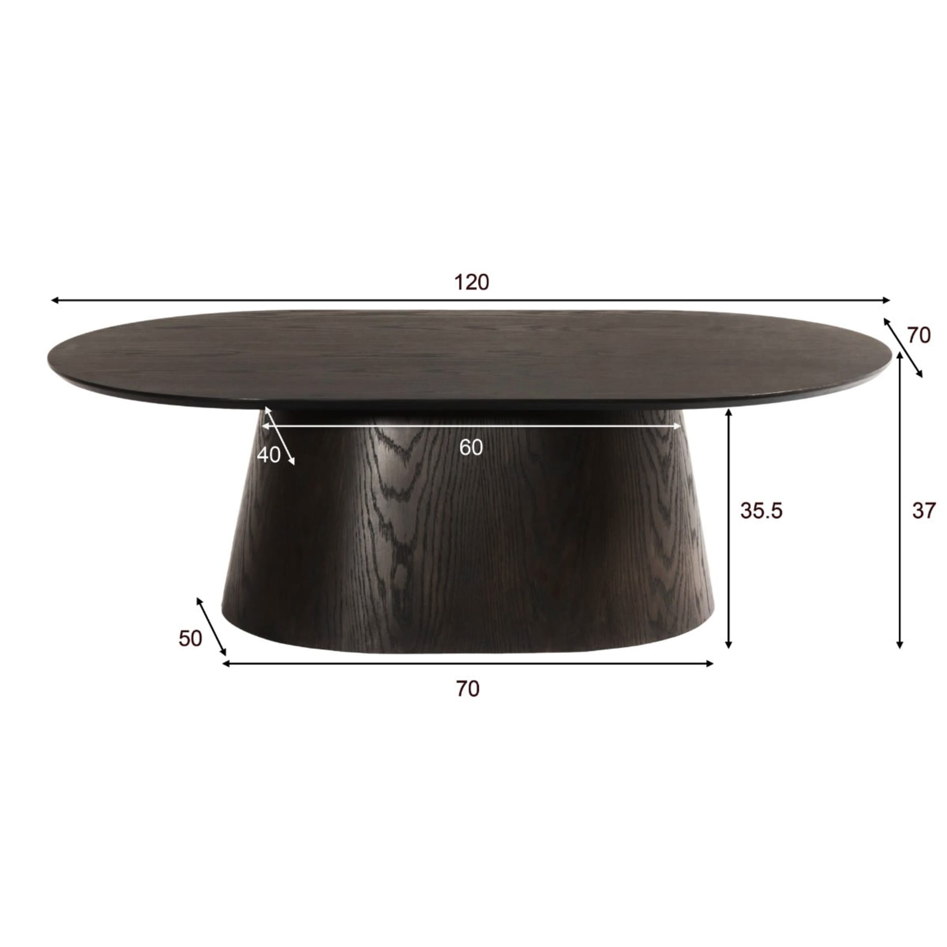 Novero Espresso Oval 120cm — foto 3 van 8
