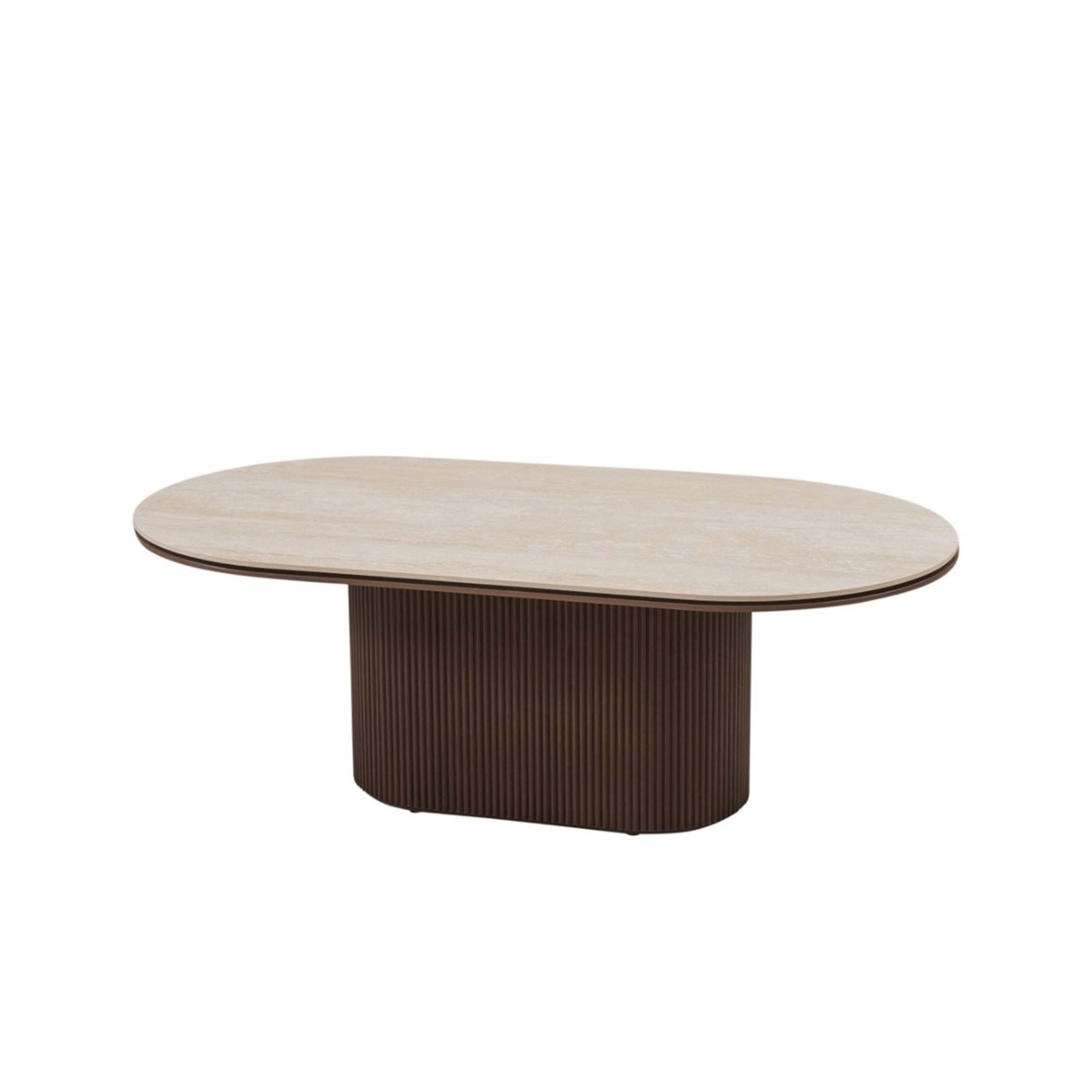 Aqua salontafel ovaal 130×70 bruin/beige keramiek
