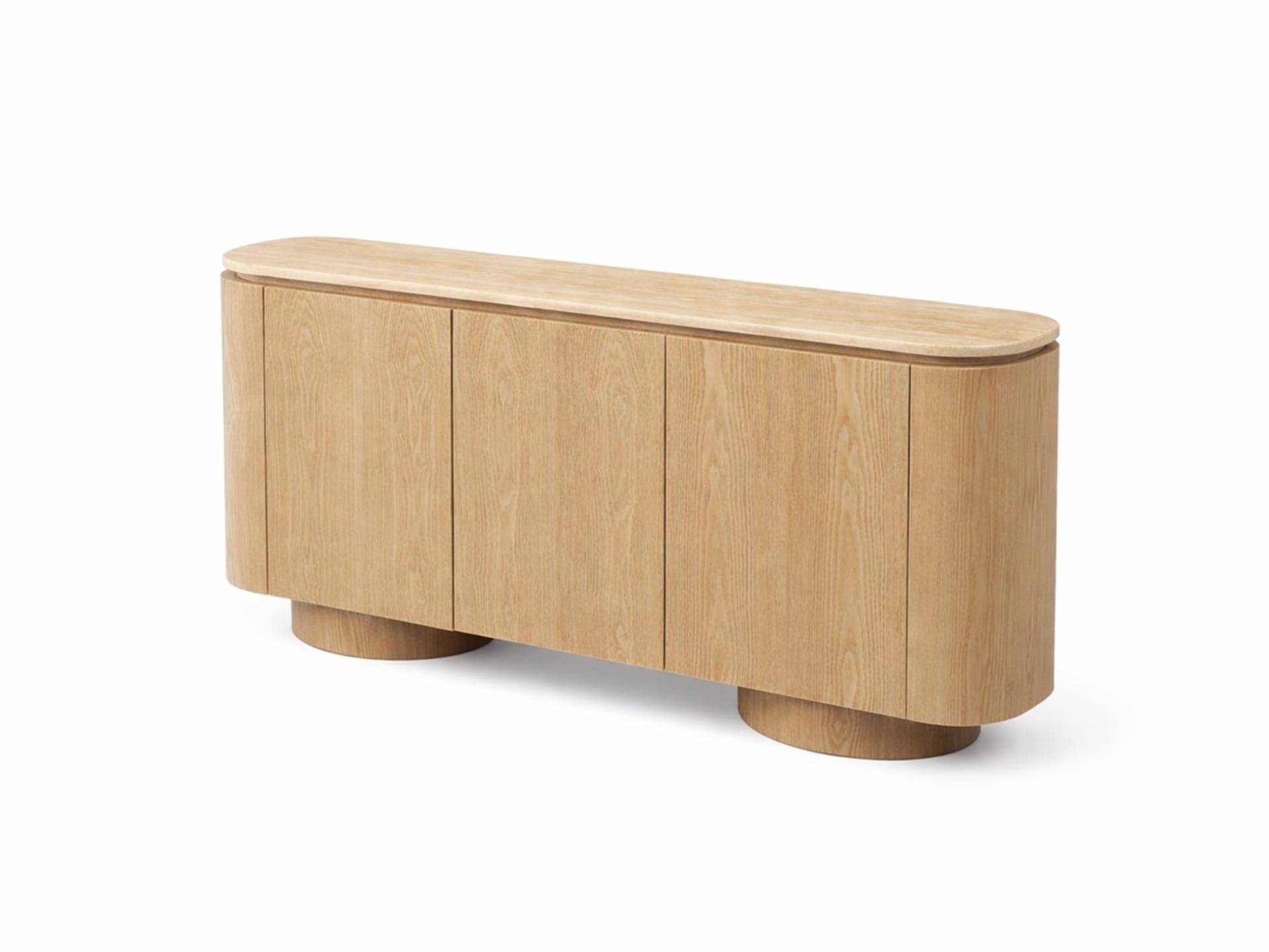 Monza Oak Dressoir 180×40×85 Flintstone Marmer Faux Marmer