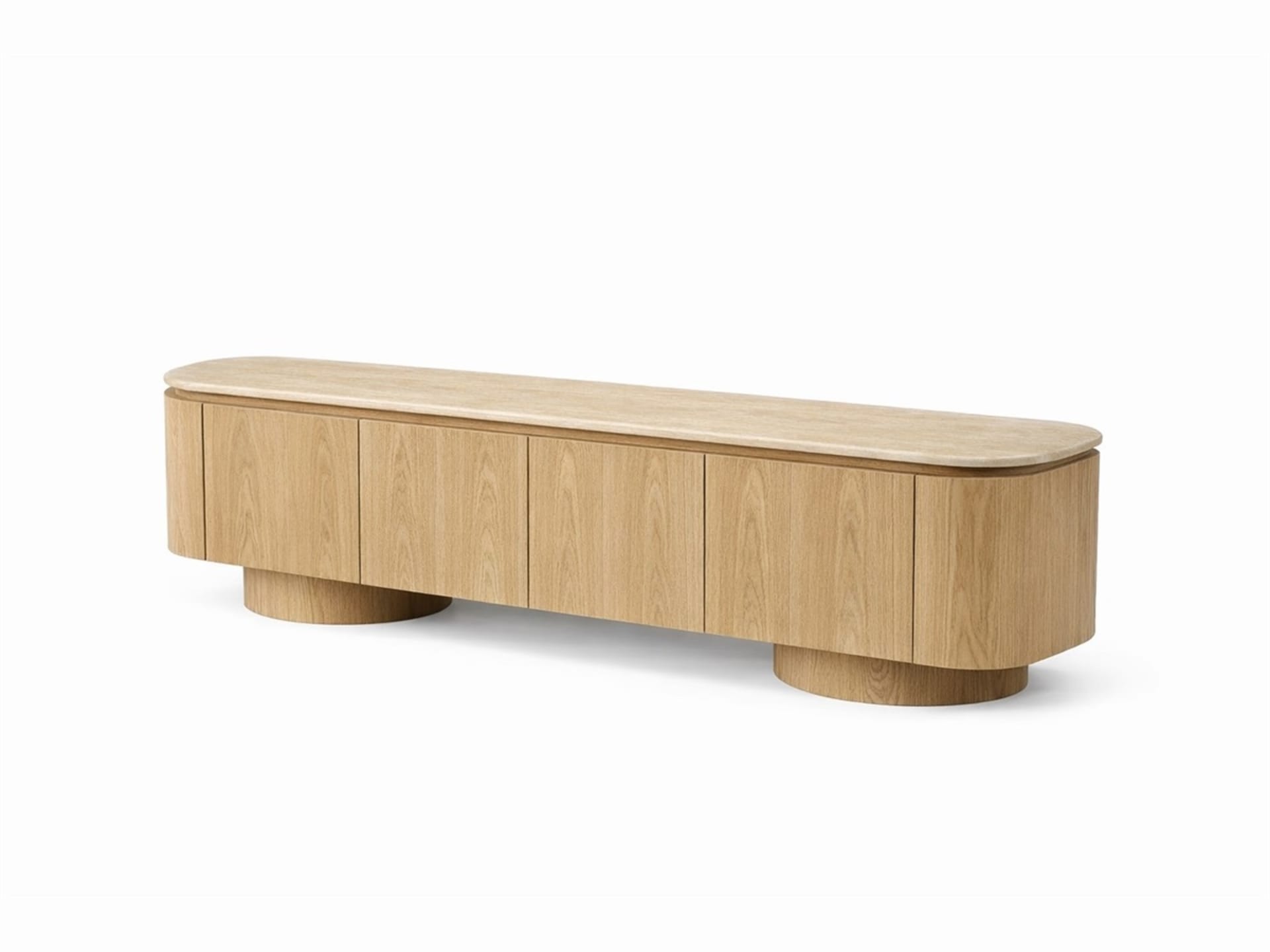 Monza Oak TV-meubel 200×40×45 Flintstone Marmer Faux Marmer
