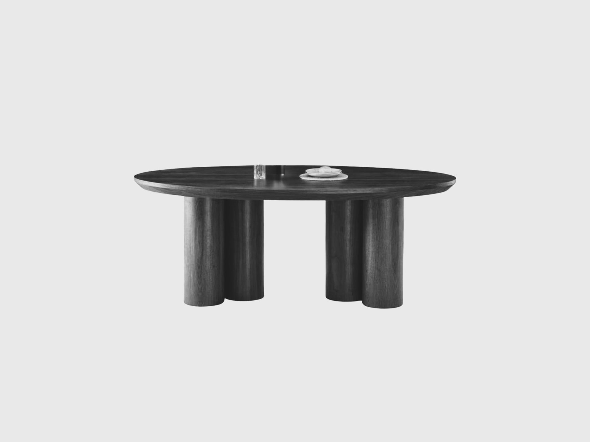 Royal Eettafel 200×100×76 Zwart Fineer Ovaal