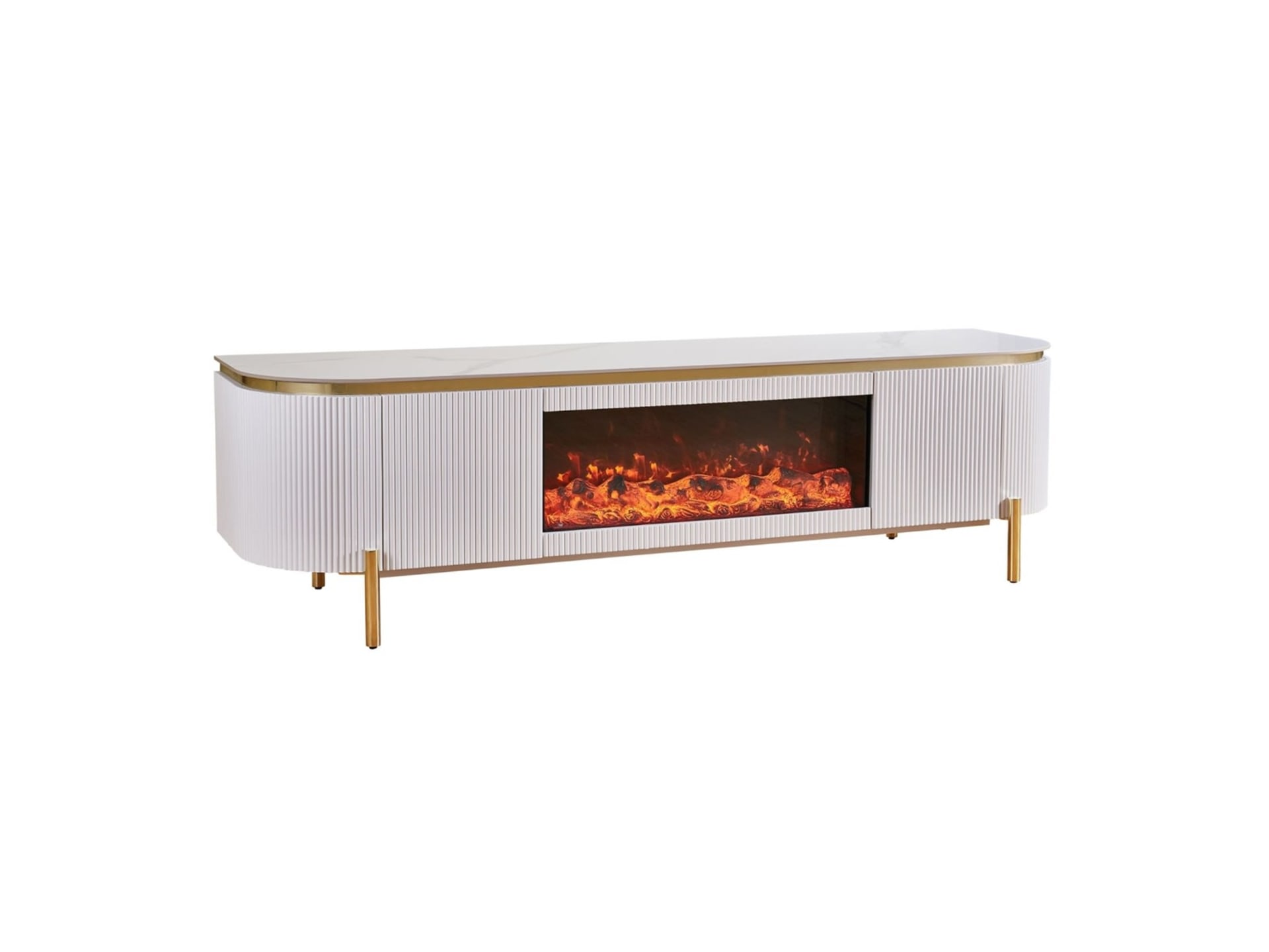 Aqua tv-meubel 200×50 wit/goud keramiek