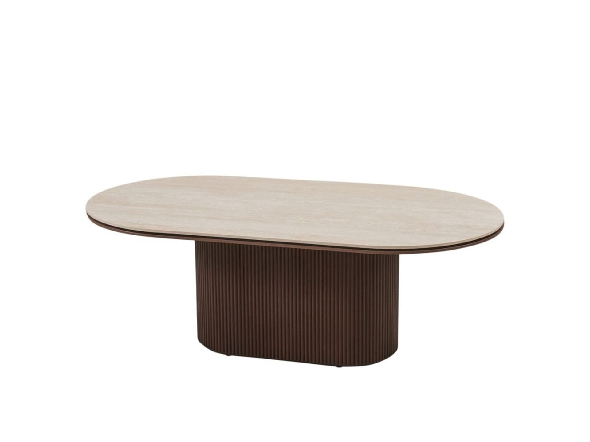 Aqua salontafel ovaal 130×70 bruin/beige keramiek — foto 2 van 2