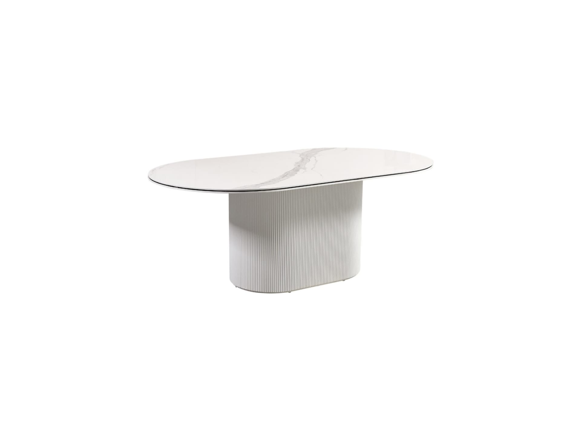 Aqua eettafel 180×100 wit/zwart keramiek