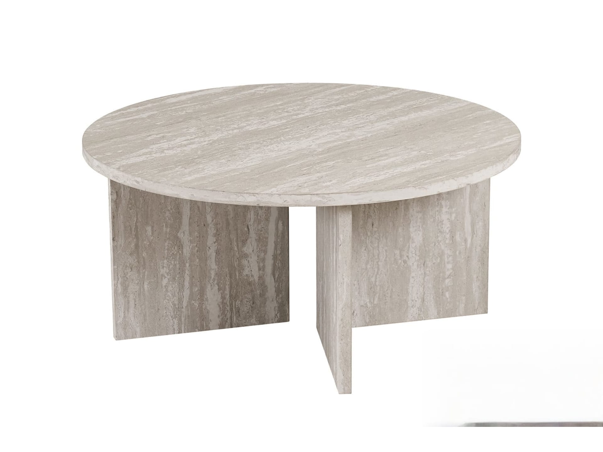 Salontafel 'Drasir' Rond Decor Travertin Grijs — foto 1 van 4