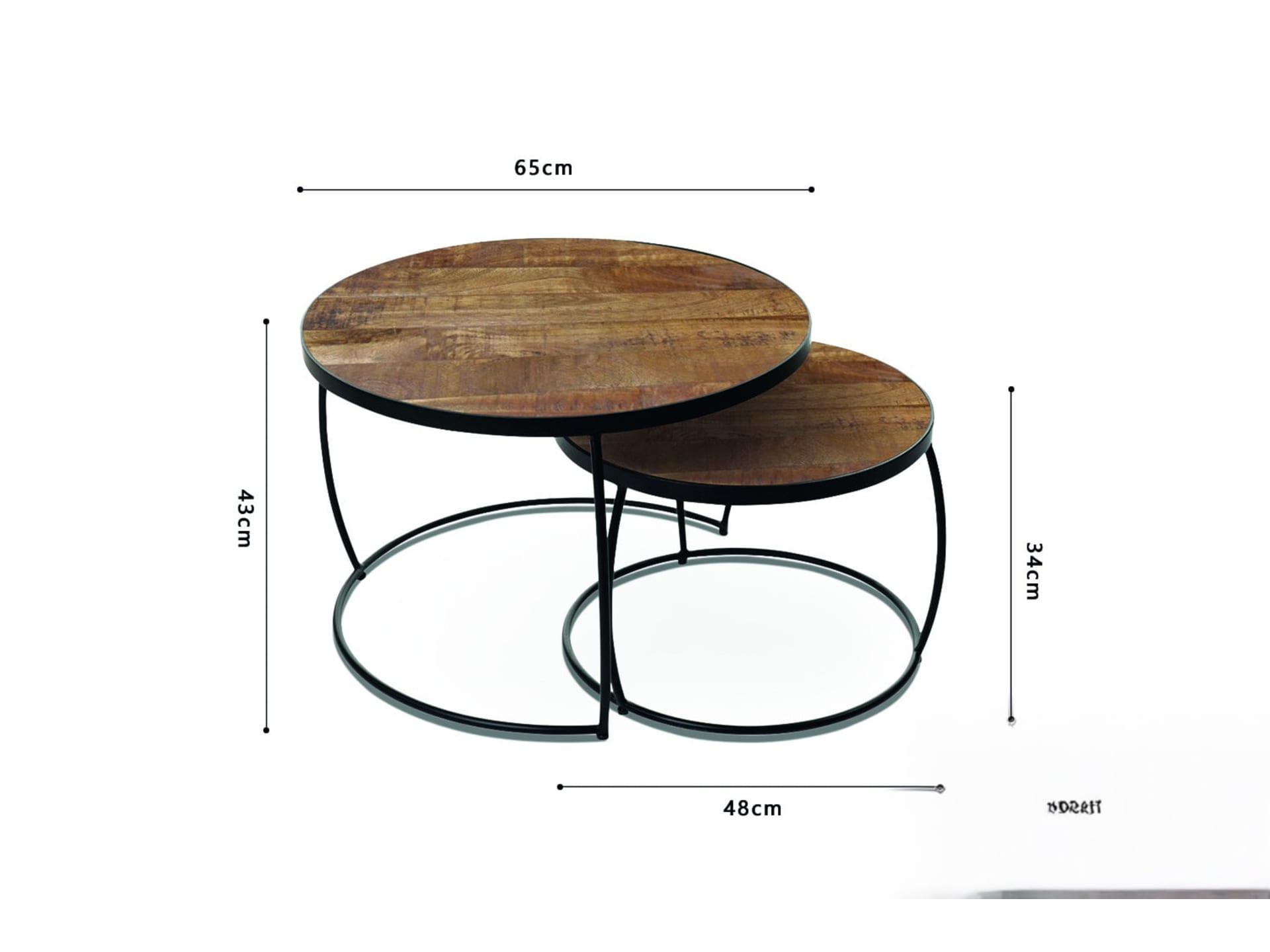 Salontafel 'Lars' 2-delig Mango hout — foto 4 van 4