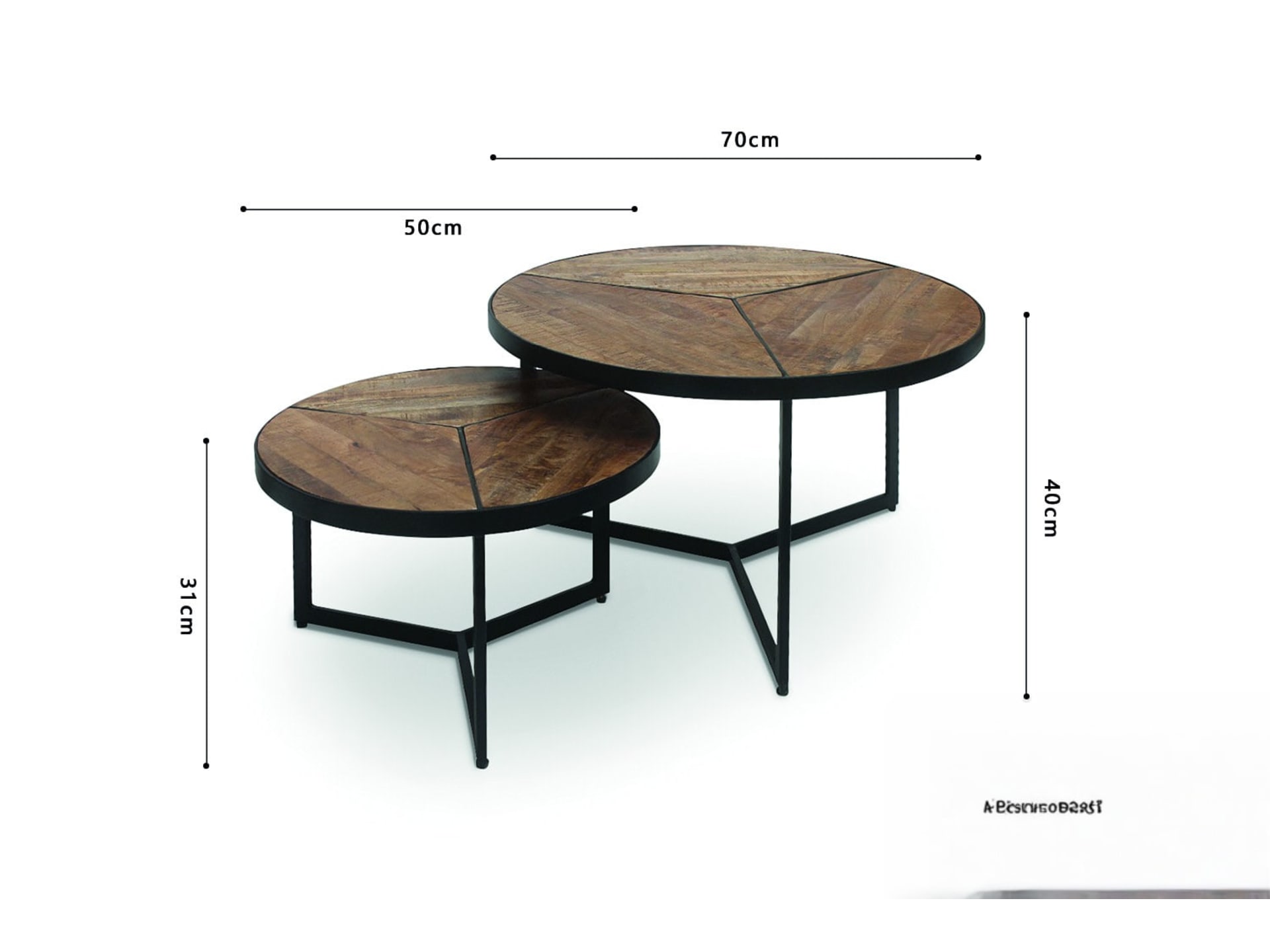 Salontafel 'Laveu' 2-delig Mango hout — foto 4 van 4