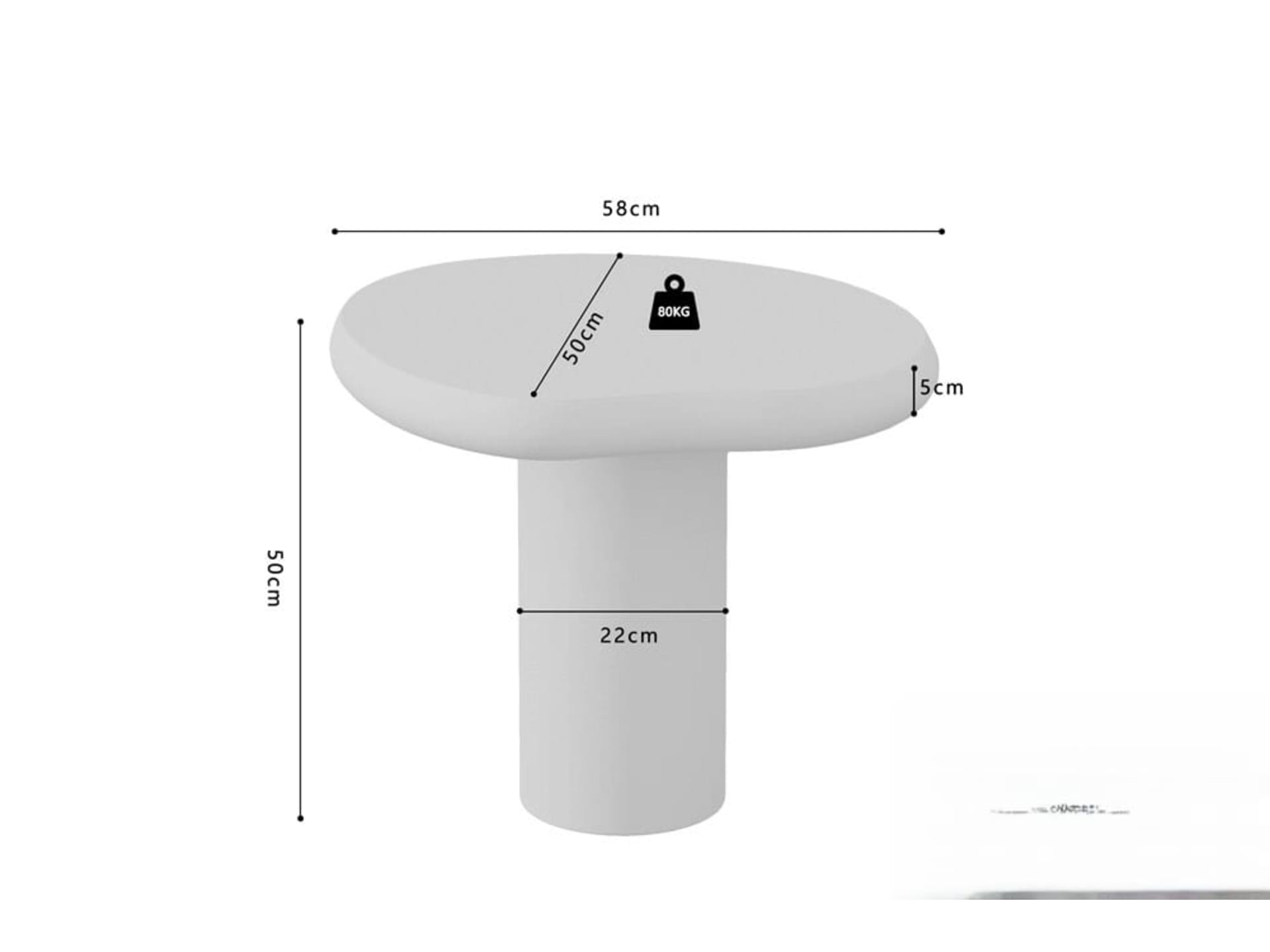 Salontafel 'Tavira' 58 cm Cement Ecru — foto 4 van 4