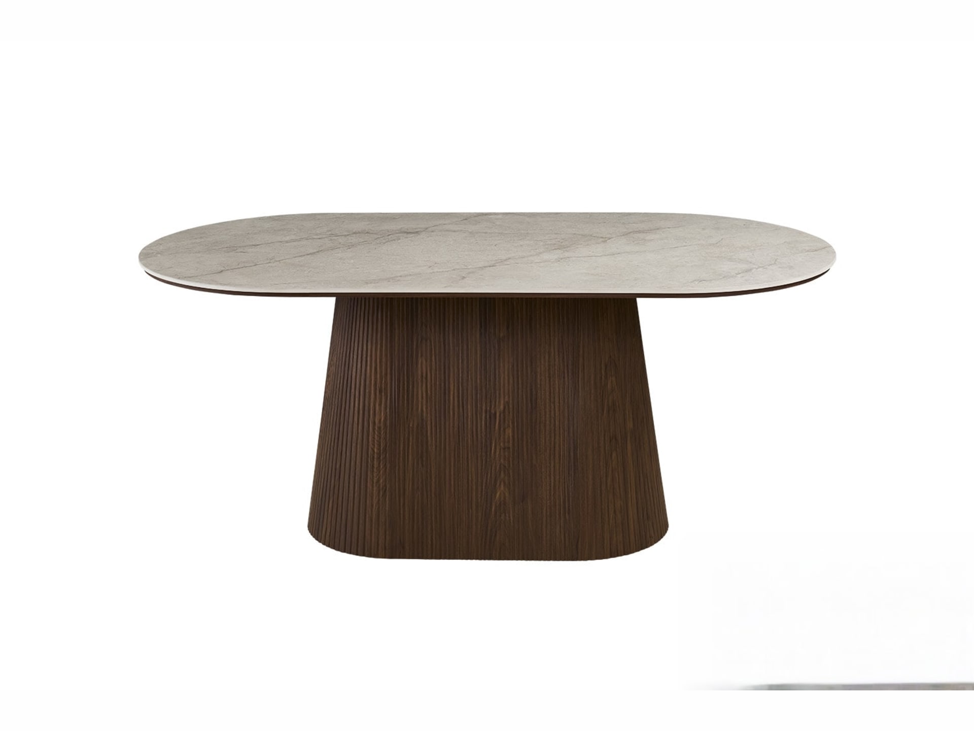 Tafel 'Vigo' 180 cm Ovaal Decor Donkere Eik Shakespear Beige — foto 1 van 5