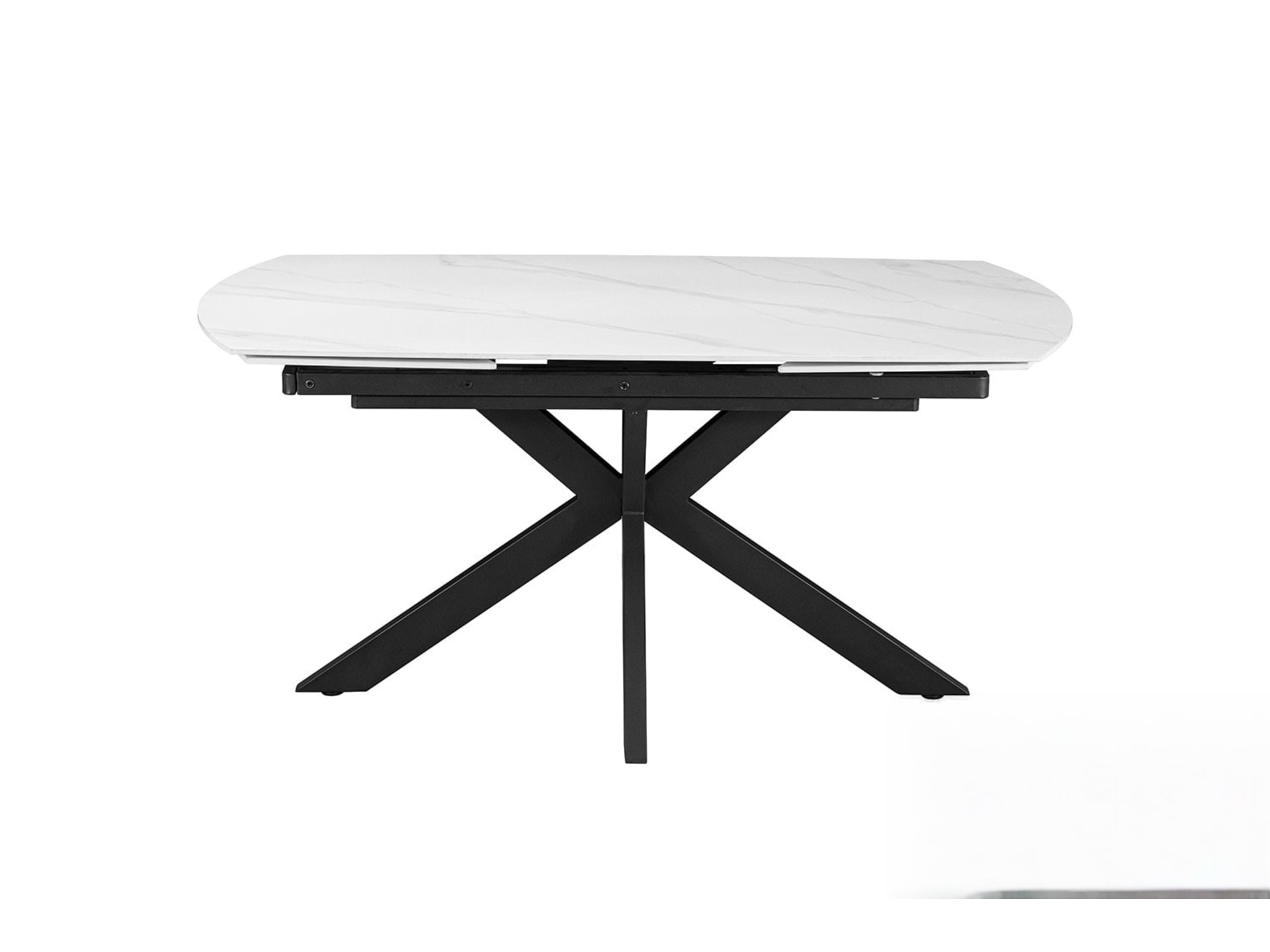 Uitschuifbare tafel 'Ares' 160-240 cm Deens Ovaal Steen Wit — foto 1 van 6
