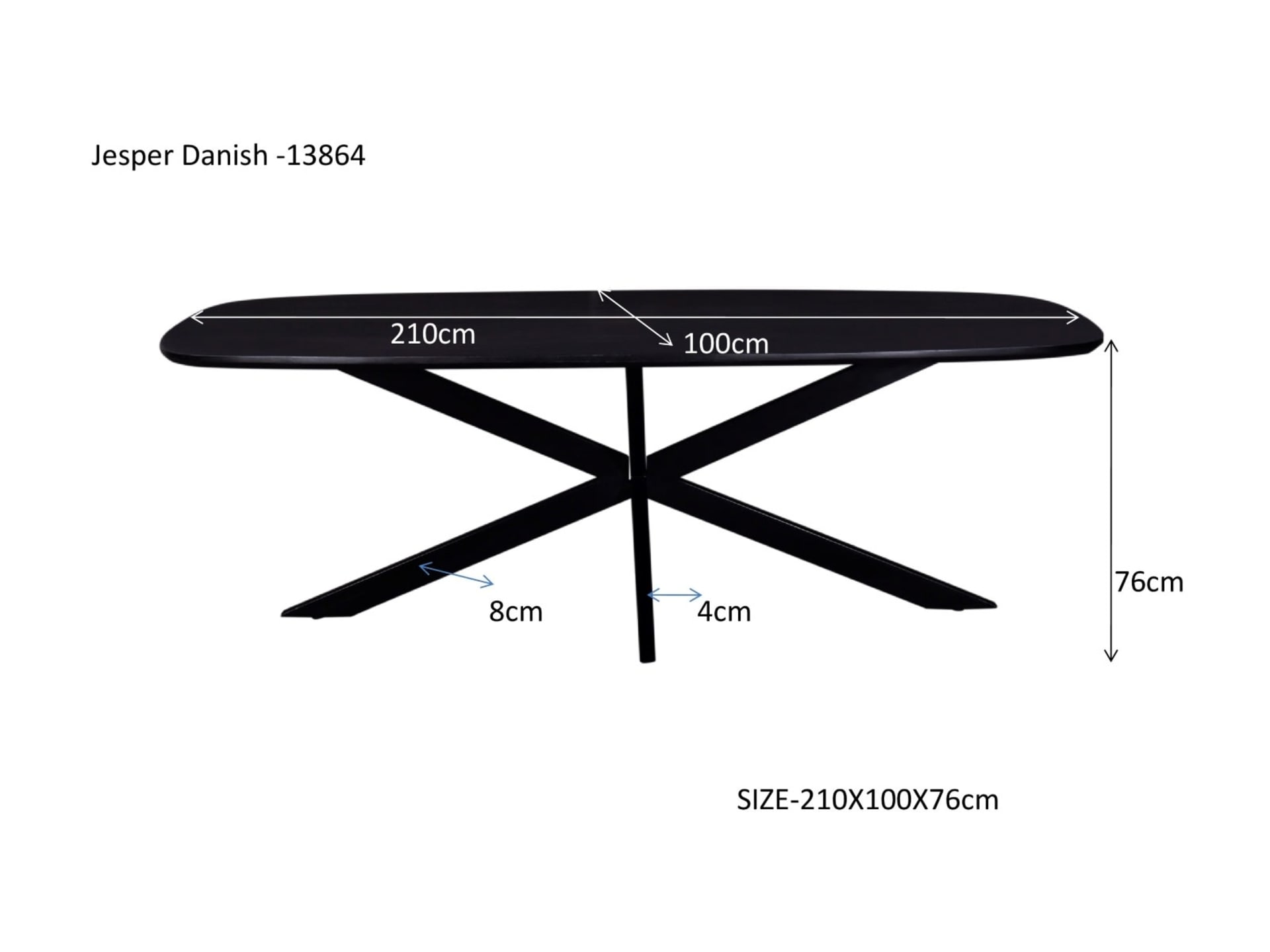 Jesper Danish Oval Black 210cm — foto 5 van 8