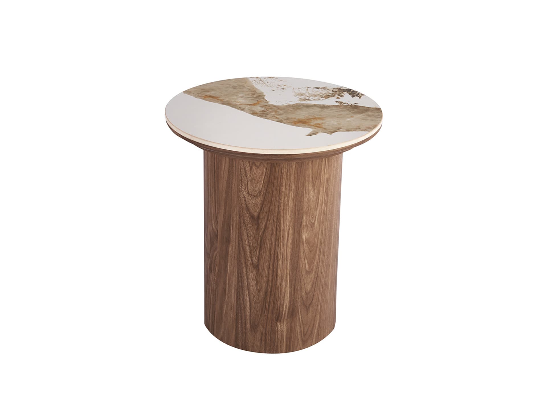 Bijzettafel 'Evora' 45 cm Rond Glanzend Steen Pandora
