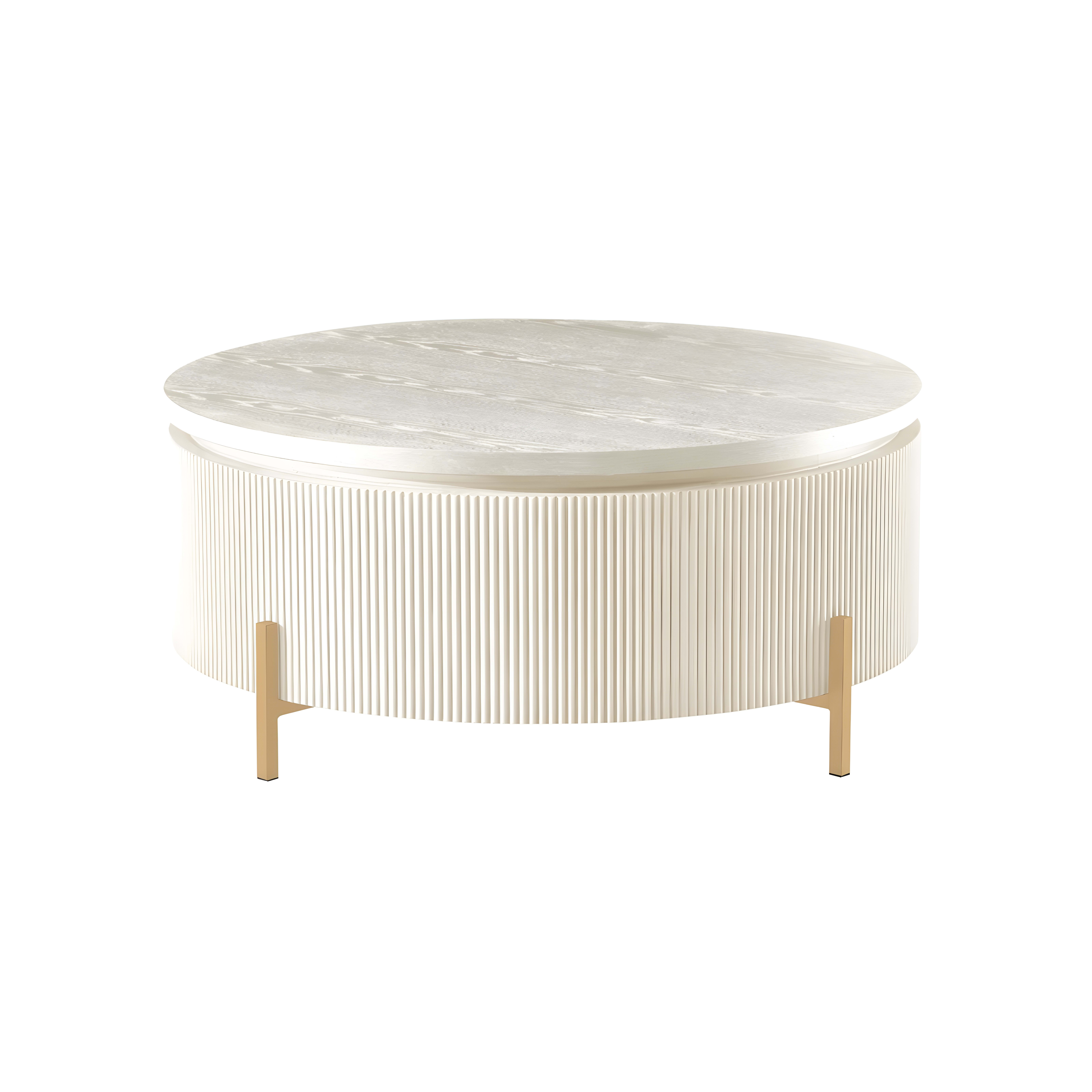 Foster Salontafel Ø 100 Crème Fineer — 1