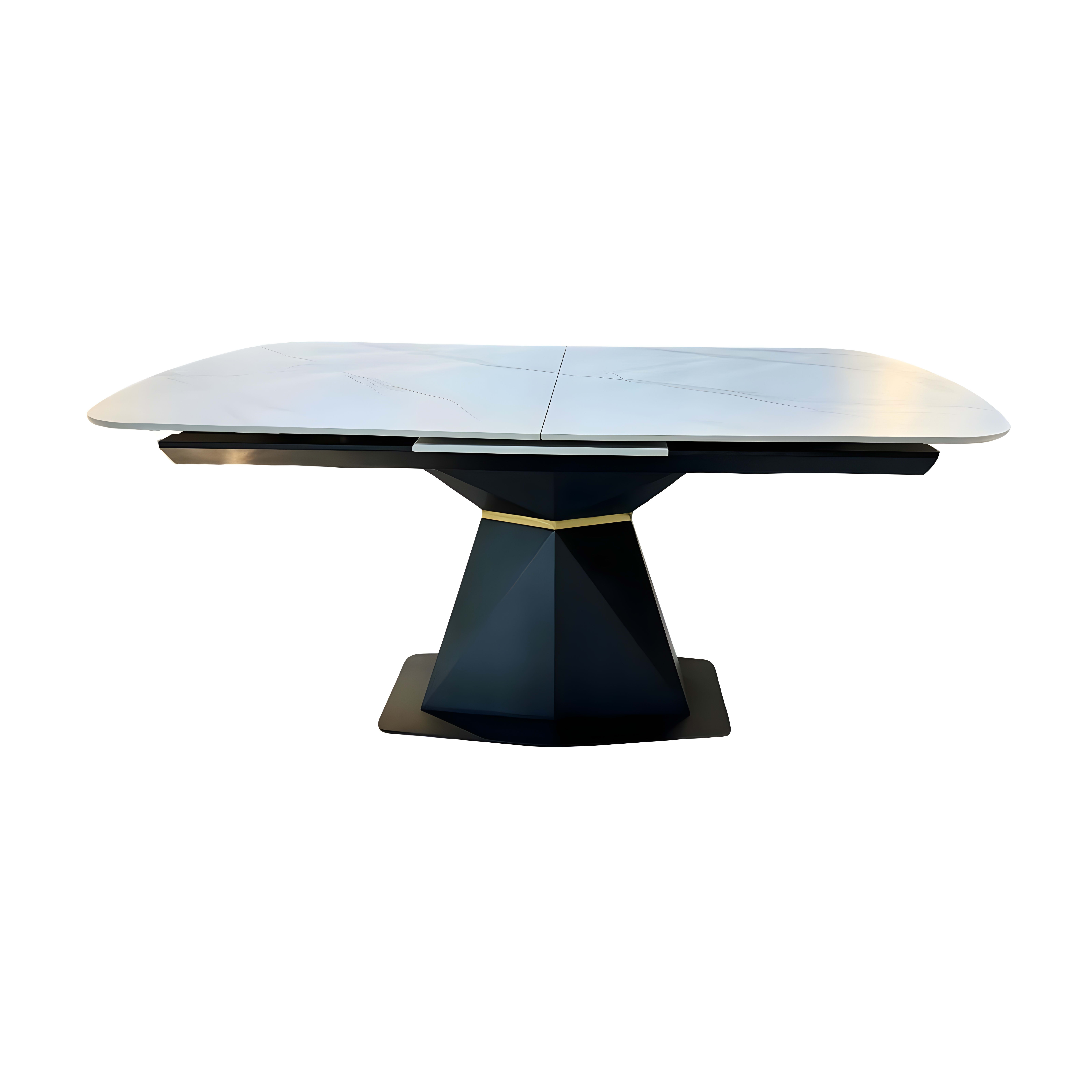 Jump Eettafel 160/200×90 Zwart Sintersteen Wit — 1