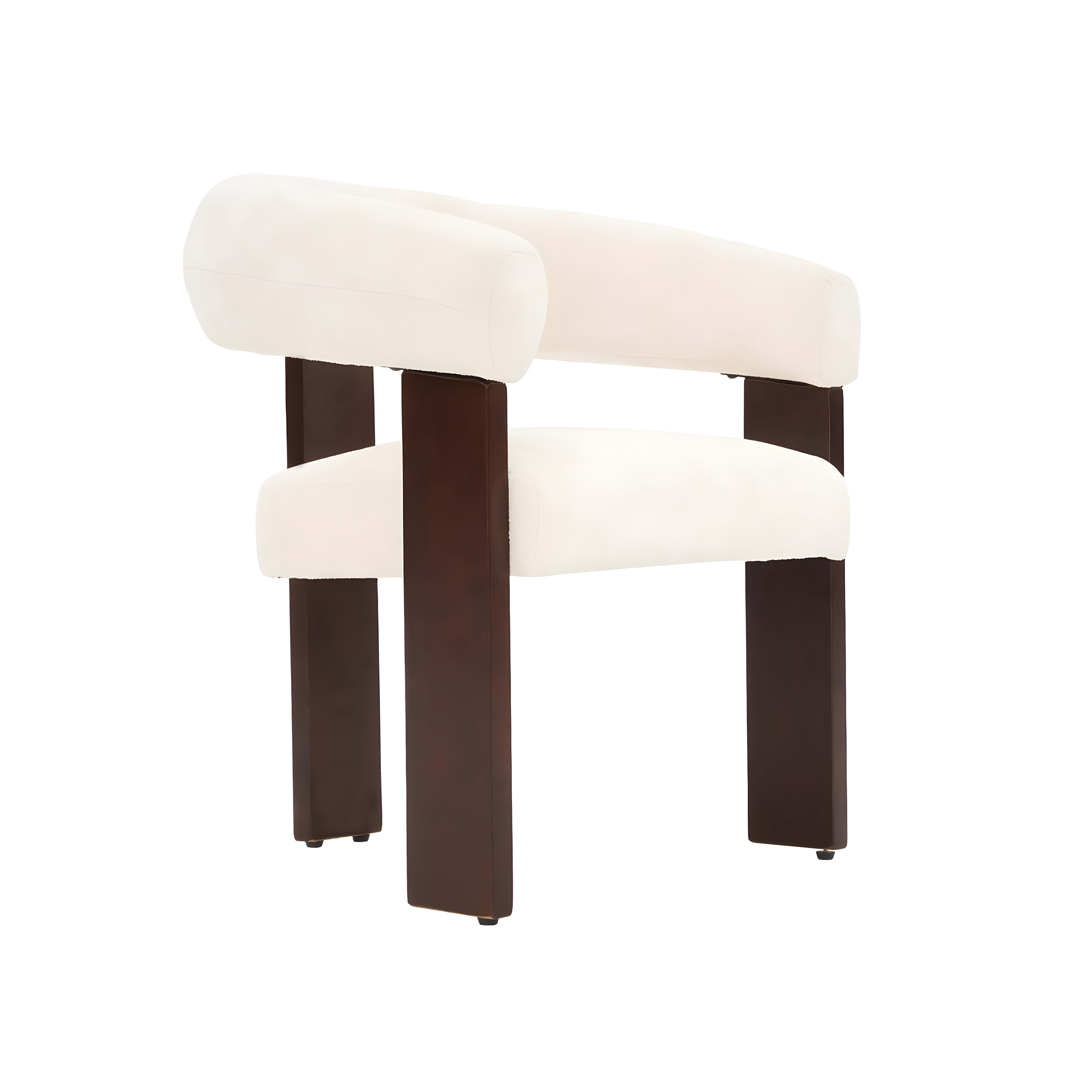 Sara ZB-5698 Eetkamerstoel Bruin onderstel Wit — 1