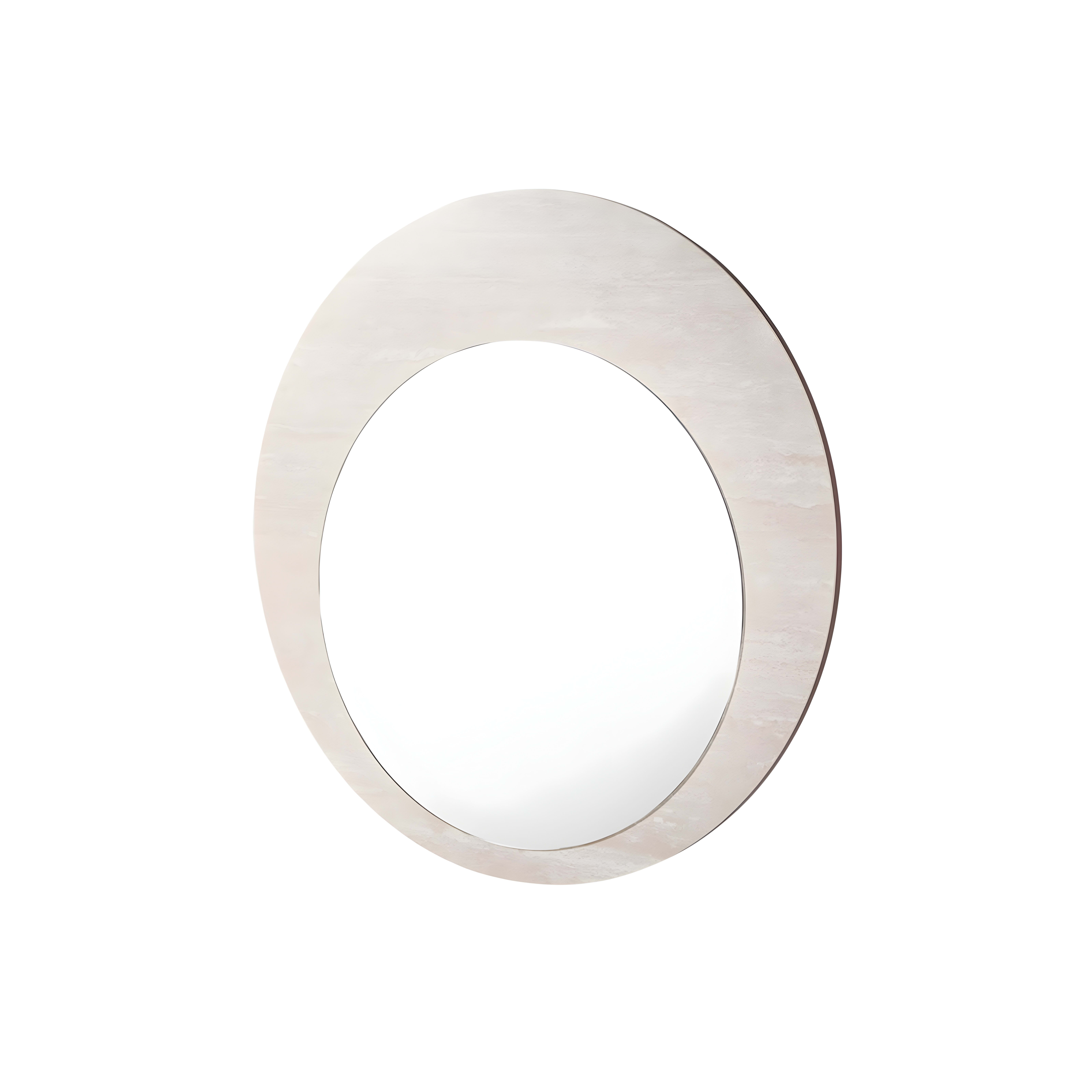Spiegel keramiek Ø120 bruin/beige — 1