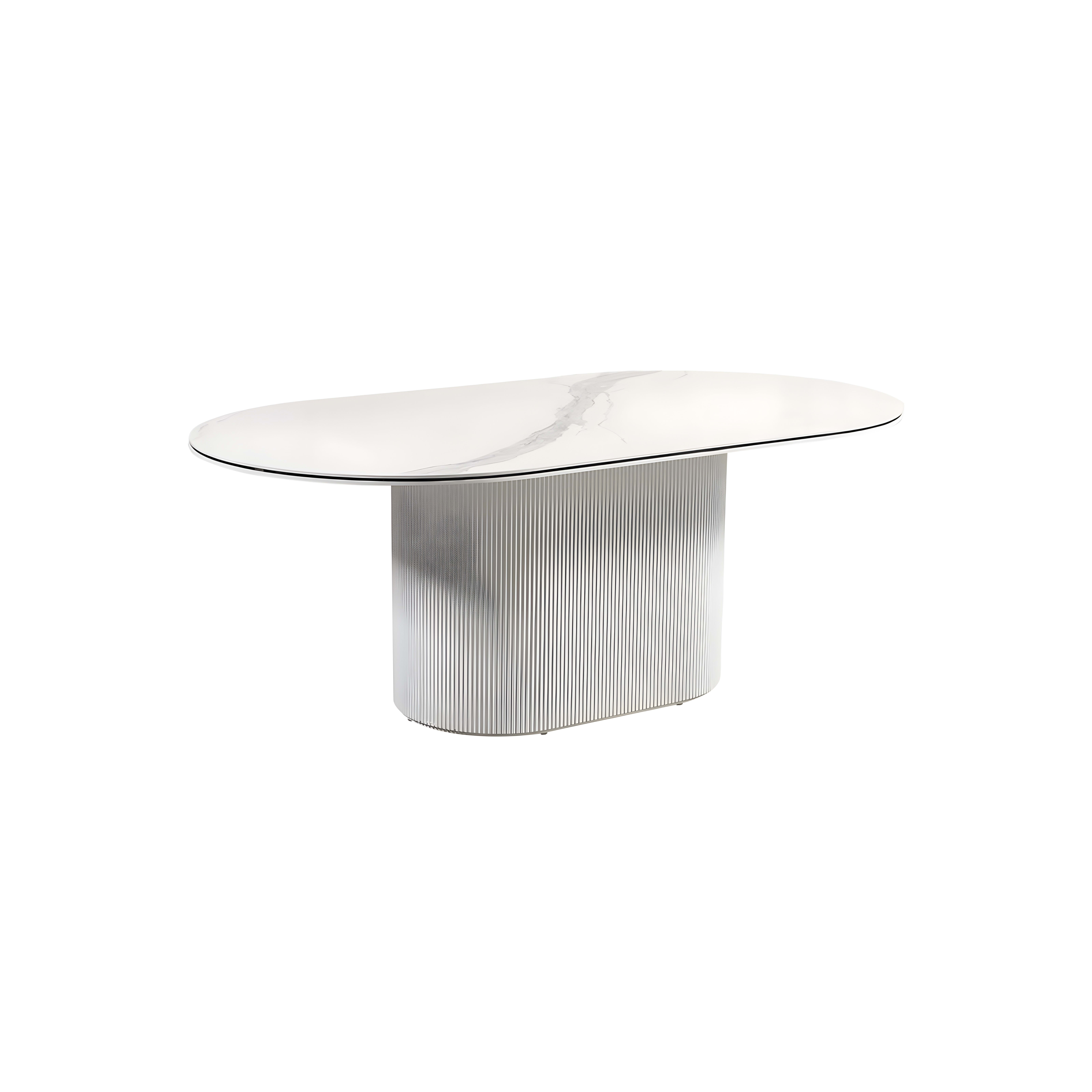Aqua eettafel 200×110 wit/zwart keramiek — 1