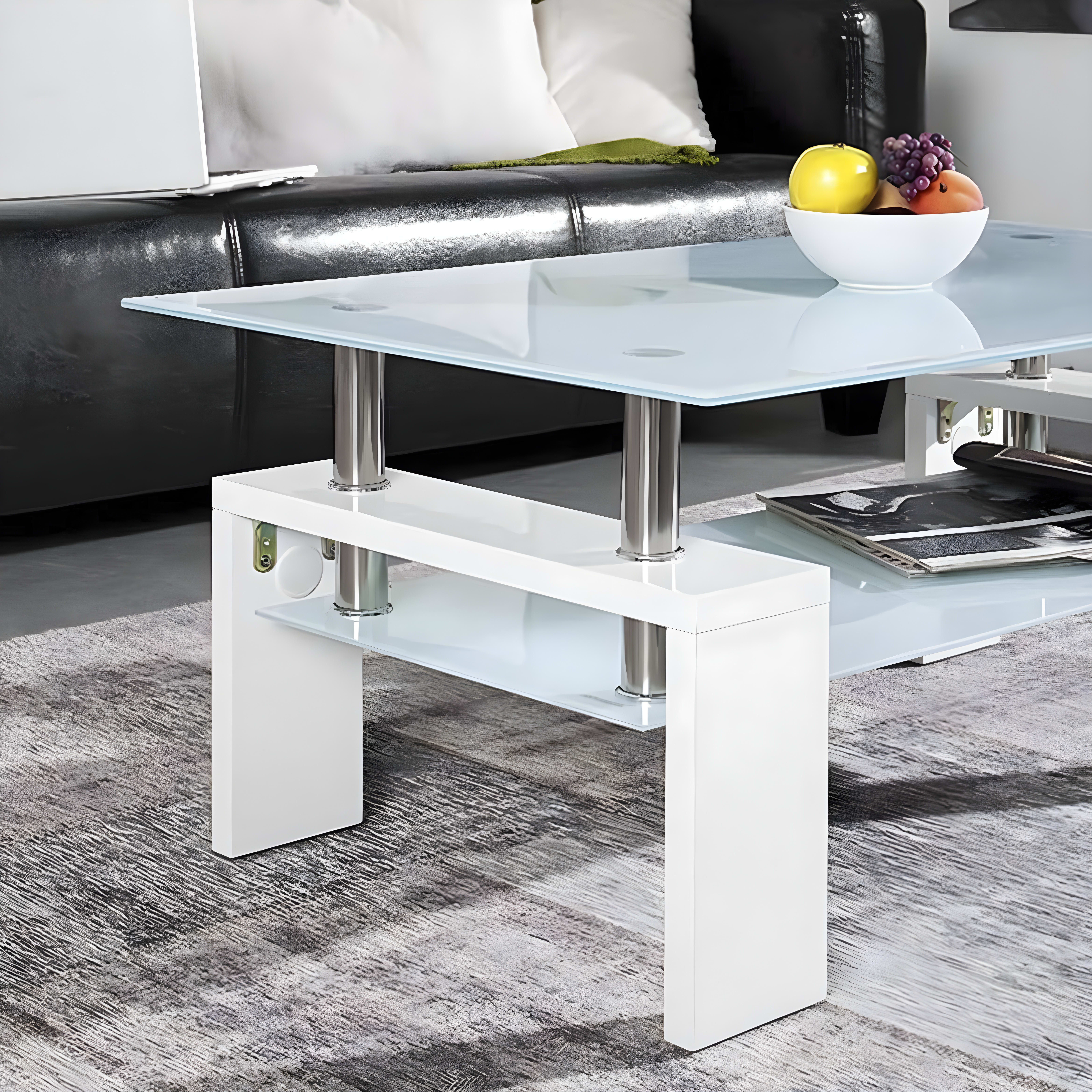 Salontafel 'Alana' Hoogglans wit — 2