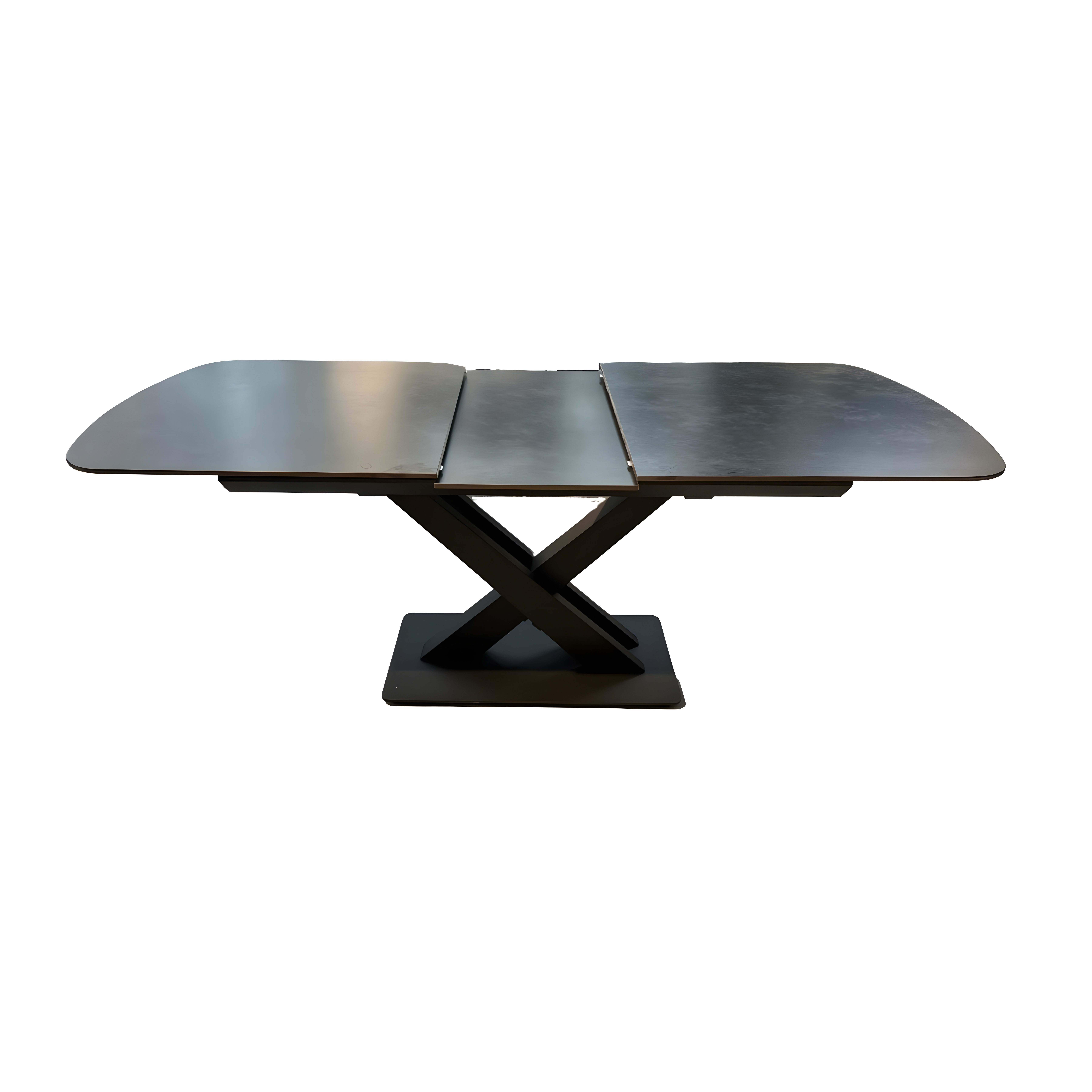 Xabi Eettafel 160/200×90 Zwart Sintersteen Donkergrijs