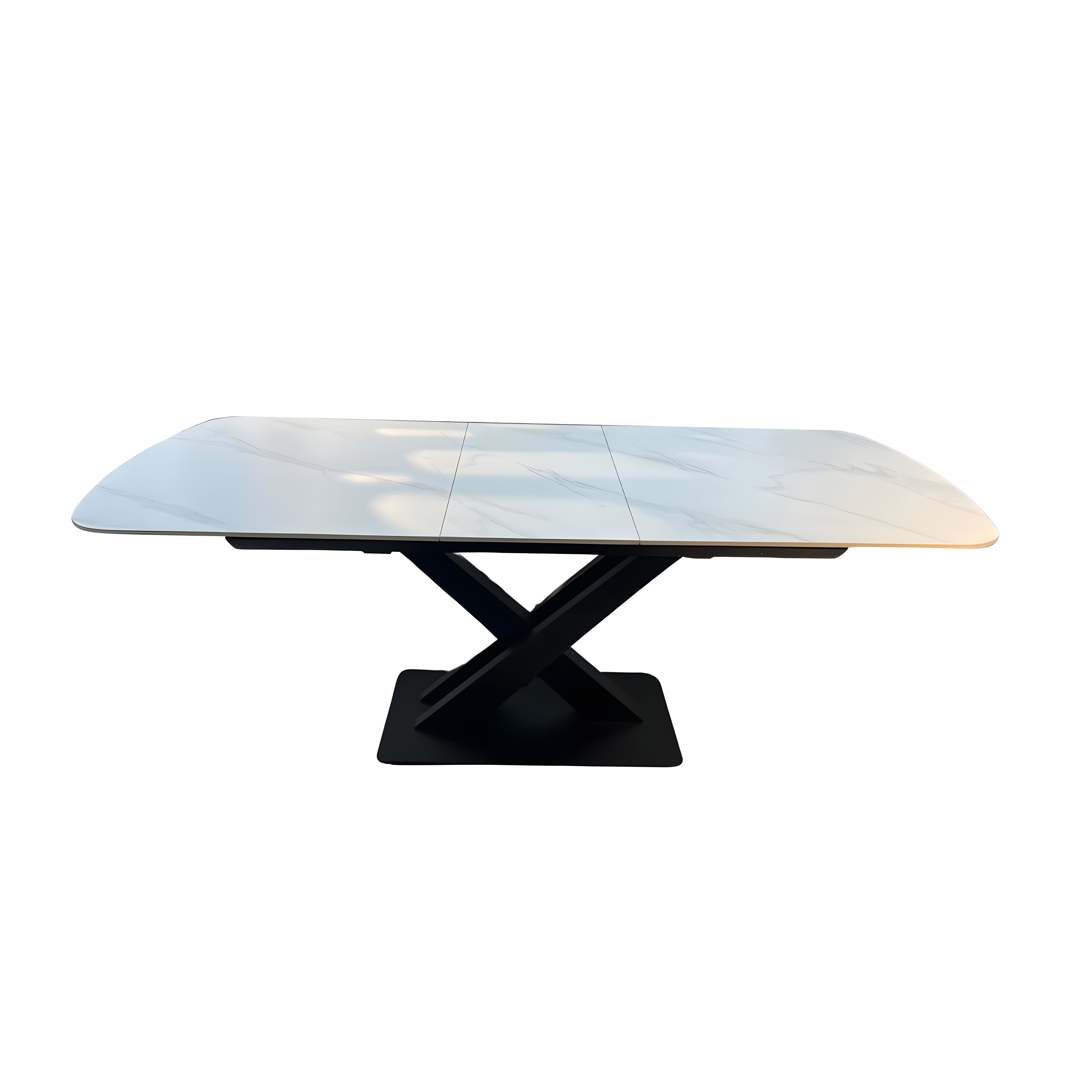 Xabi Eettafel 160/200×90 Zwart Sintersteen Wit