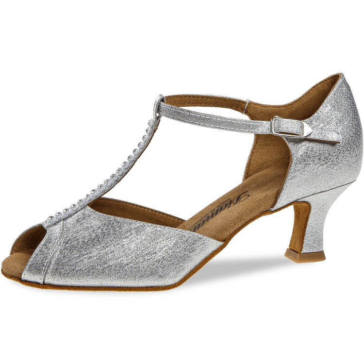 【SISANDI】Side Opened Classic night dance Ladies dance shoe Mod. 018 for Latin in silver glitter
