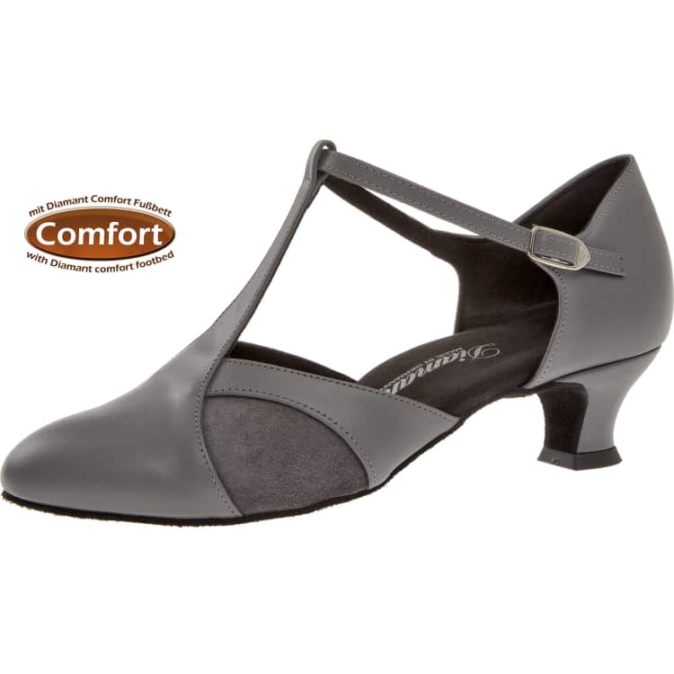 Ladies dance shoe Mod. 067 for Standard in grey leather / suede