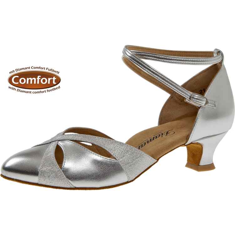 Ladies dance shoe Mod. 151 for Standard in silver imitation