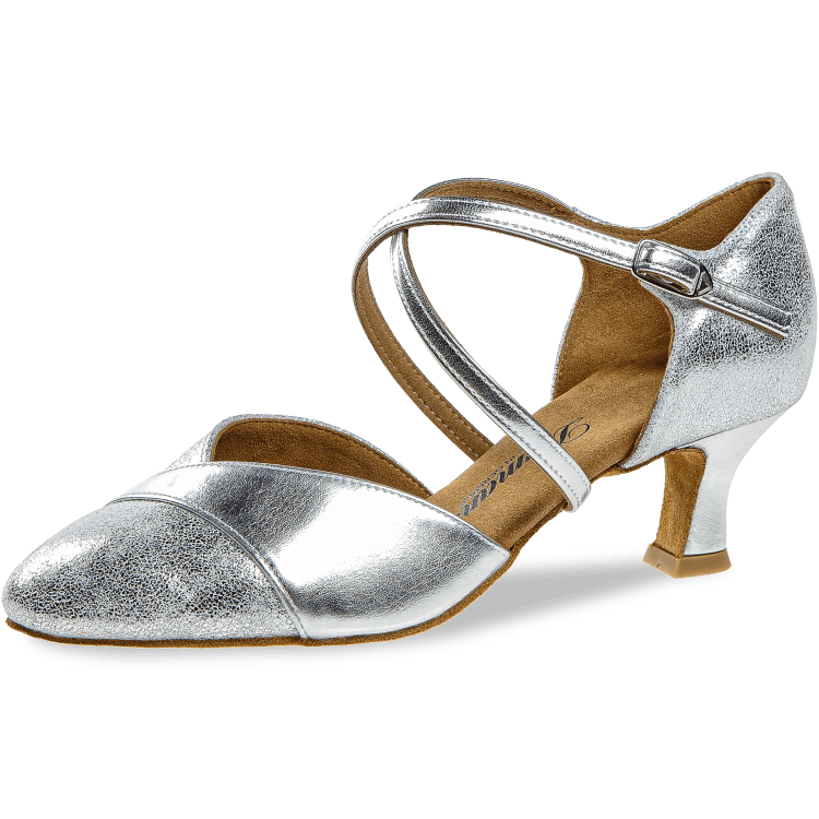 Ladies dance shoe Mod. 161 for Standard in silver suede
