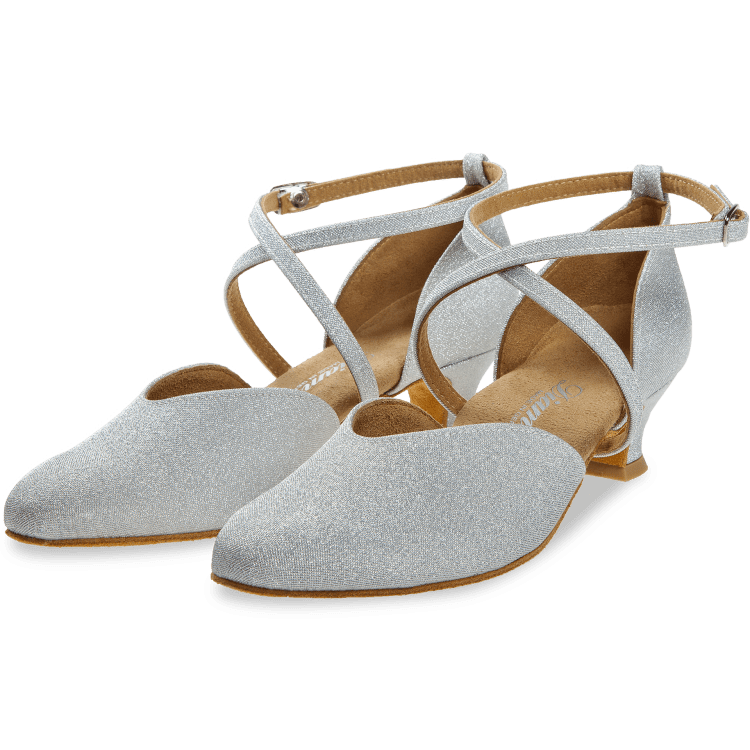 Ladies dance shoe Mod. 170 for Standard in silver glitter
