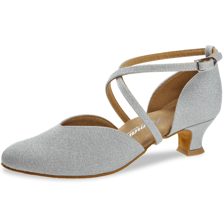 Ladies dance shoe Mod. 170 for Standard in silver glitter