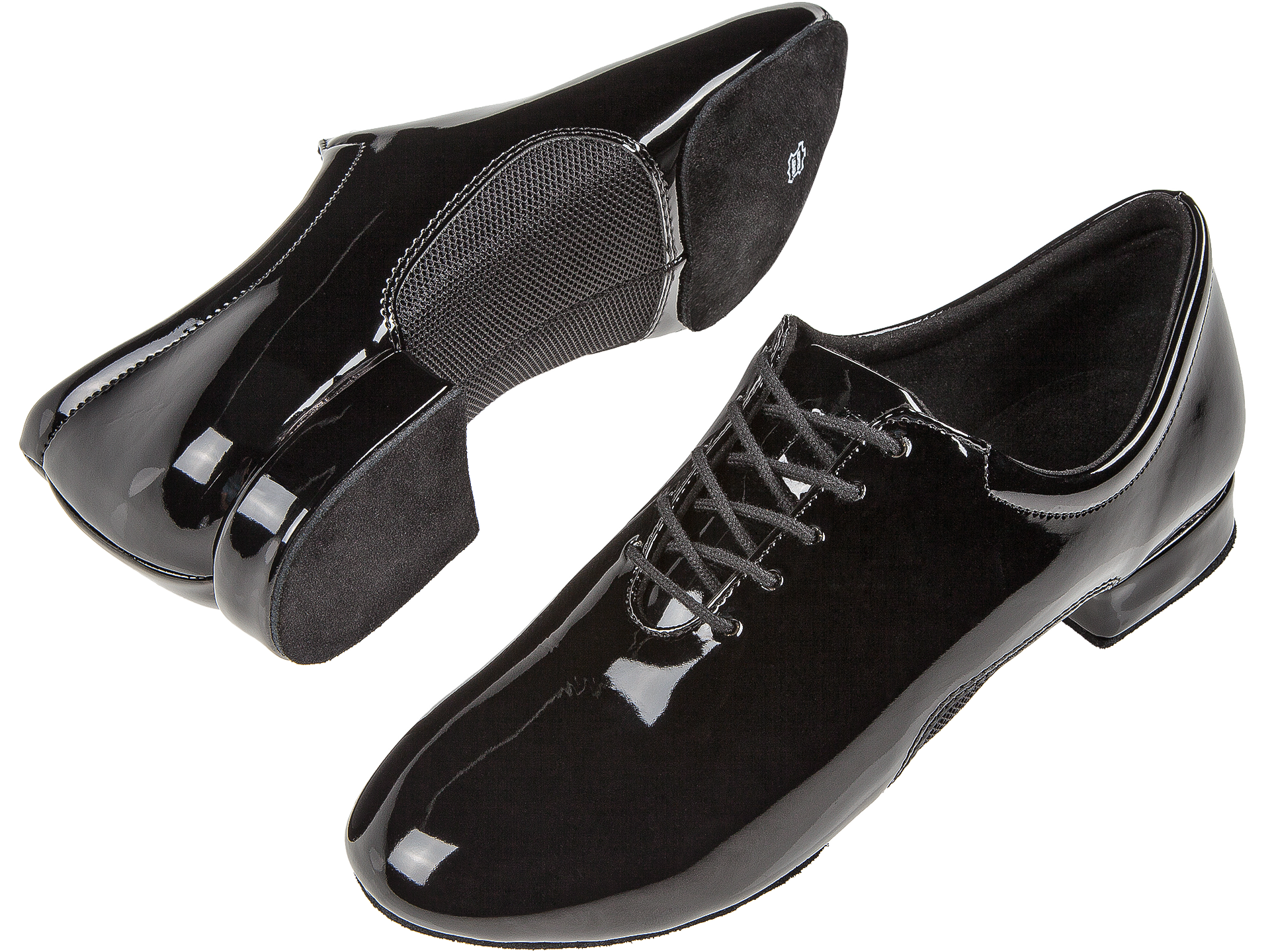 Mens dance shoe Mod. 163 for Standard in black patent / mesh
