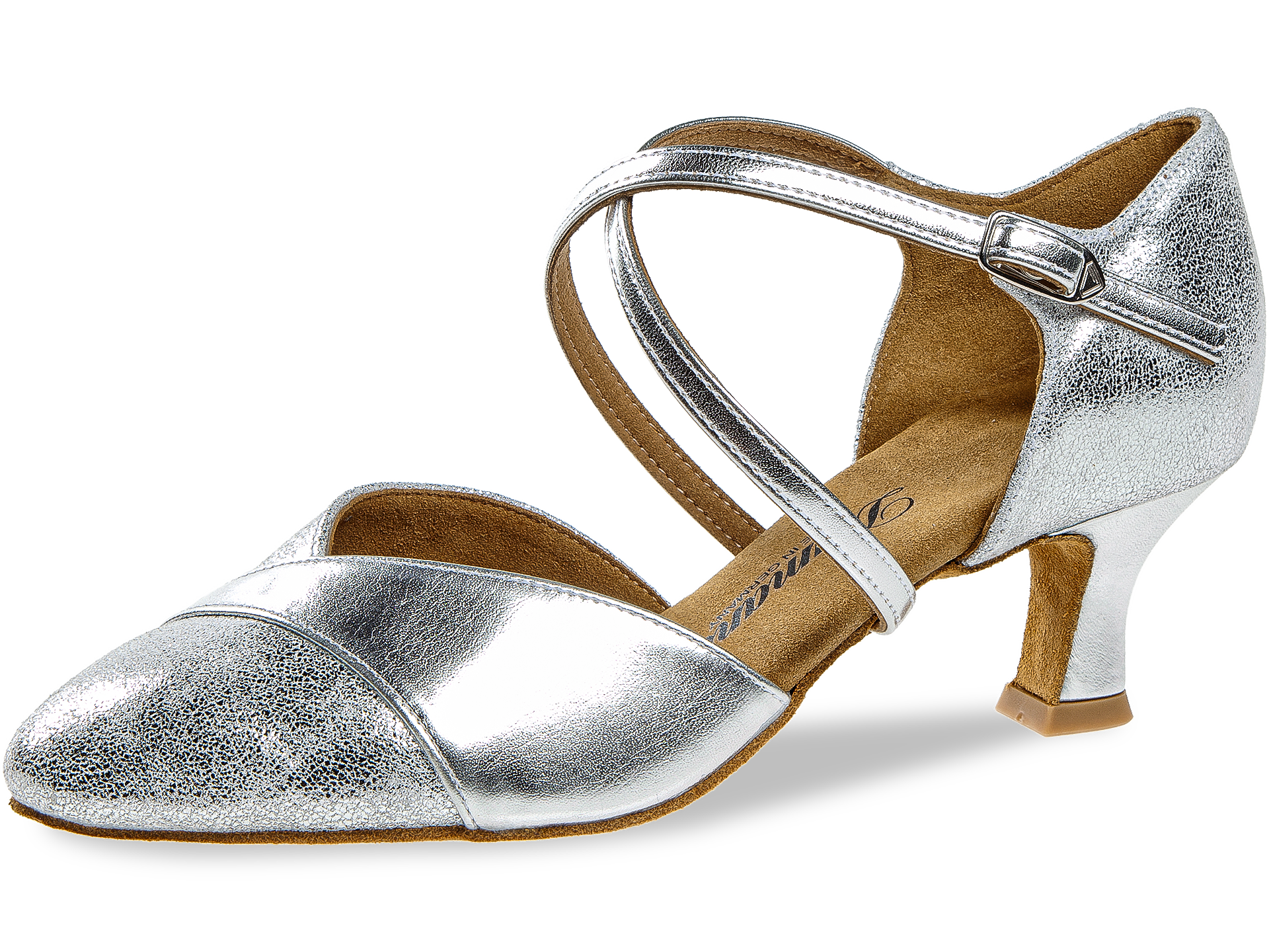 Ladies dance shoe Mod. 161 for Standard in silver suede