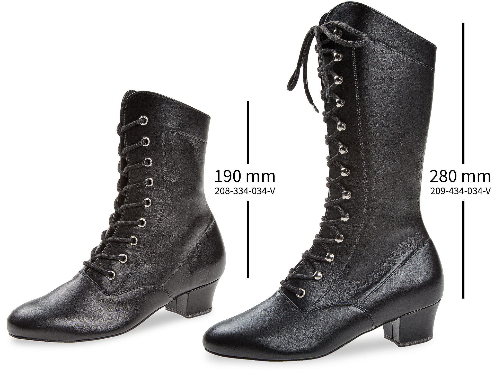 Ladies dance shoe Mod. 209 for Standard in black leather