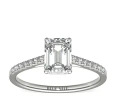1.5ct.EC in *Delicate* Petite Cathedral Pavé Engagement Ring 14KWG (1.25 - 3 CT)