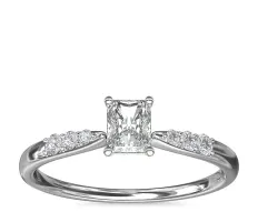 .55ct.RA in *Delicate* Petite Tapered Graduated Diamond Ring in 14KW Gold