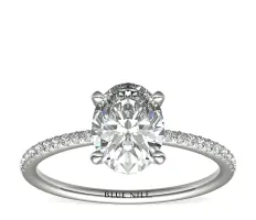 1.5ct.OV in *Delicate* Petite Micropave Diamond Engagement Ring in Platinum