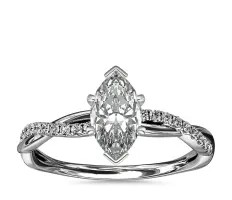 1ct.MQ in Petite Twist Engagement 14KWG