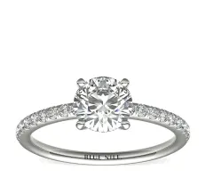 1.04ct.RD in *Delicate*Riviera Pave 14KWG 1/6 CTW