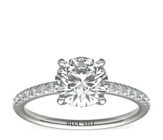 1.5ct.RD in *Delicate*Riviera Pave 14KWG 1/6 CTW