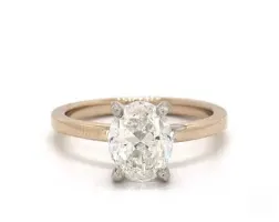 1.07ct Oval Diamond Engagement Ring (Ideal-Cut D-Color VVS2-Clarity) Comfort Fit Solitaire 2.0mm 18K Yellow Gold