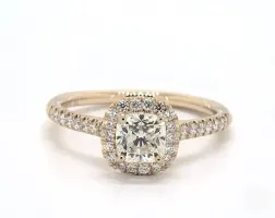 .71ct Cushion Diamond Engagement Ring (Ideal-Cut G-Color VS2-Clarity) Stunning Halo Pavé 1.8mm 18K Yellow Gold