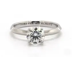 1.20ct Round Diamond Engagement Ring (EX-Cut I-Color VS2-Clarity) Classic Solitaire Knife Edge 2.5mm 14K White Gold