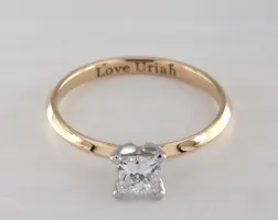 .60ct Princess Diamond Engagement Ring (Good-Cut D-Color VVS2-Clarity) Knife-Edge Classic 4-Prong 2.0mm 14K Yellow Gold